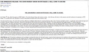 John Murray Show press release 260615
